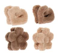 Ipetboom 4pcs Floral Hair Clips for Women Flower Hair Accessories Plush Claw Clips