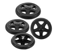Ipetboom 4pcs Folding Shopping Cart Wheels Replacement for Supermarket Grocery Carts Easy Install Climbing Wheels for Rolling Basket Trolley Plastic Stroller Replacement Parts Black Wave