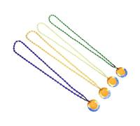 Ipetboom 4pcs Glass Beaded Neck Pendant Classic Buddhist Amulet for Faith Worship Unique Ornaments for Daily Wear present for Believers Jade
