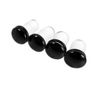 Ipetboom 4pcs Glass Ear Tunnel Gauge Plugs for Pierced Ears and Cartilage, Black Glass Material with Gradual Taper and Secure Design, Suitable for Active Lifestyles and Special Occasions,