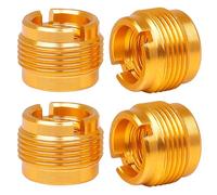 Ipetboom 4pcs Gold Microphone Thread Screw Adapter 3/8 to 5/8 Mic Stand Conversion Screws for Mic Clip Holder Compatible with Podcast Recording and Public Speaking