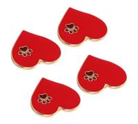 Ipetboom 4pcs Heart Paw Brooch Pins Alloy Enamel Cute Dog Badge Accessories for Women Jackets Bags Party