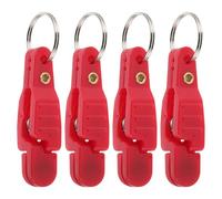 Ipetboom 4pcs Heavy Duty Red Fishing Line Release Clip with Sturdy Abs Material and Holder for Ocean and Saltwater Fishing Tackle Weight Straightener Tool