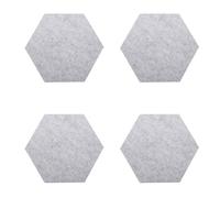 Ipetboom 4pcs Hexagon Soundproofing Pads Grey Felt Acoustic Panels Noise Reduction Wall Stickers Self-adhesive Sound Insulation Mats for Studio and Home
