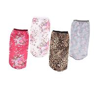 Ipetboom 4pcs High Elastic Satin Wide Brim Hair Care Sleeping Cap Lightweight Bonnet for Curly and Hair White Floral Burgundy Floral Leopard Print Grey Flamingo