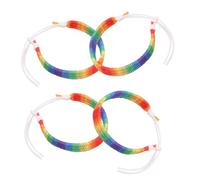 Ipetboom 4pcs Homemade Rainbow Woven Bracelet Men Women Friendship Bracelet Braided Wristband Lgbt