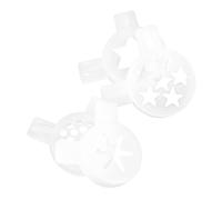 Ipetboom 4pcs Ice Cream Machine Flower Mouth Homemade Ice Cream Making Accessories Nozzles Icing Tip ICY Shape White Plastic