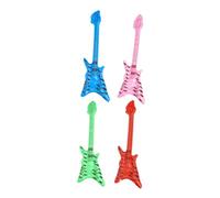 Ipetboom 4pcs Inflatable Rock Instrument Set Lightweight Bass Electric Guitar Party Props Retro Music Theme Decorations for Indoor Outdoor Celebration