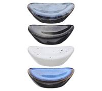 Ipetboom 4pcs Japanese Antique Ceramic Chopstick Rest Stable Porcelain Spoon and Fork Holder Rack for Home and Restaurant Tableware Easy-Clean Ingot-Shaped Utensil Stand