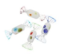 Ipetboom 4pcs Japanese Style Glass Candy Ornaments Lifelike Glass Sweets Decoration for Home and Office Creative Desktop Art Adornment in Pastel Blue Green