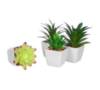 Ipetboom 4pcs Lifelike Mini Fake Succulents in Ceramic Pots Small Artificial Potted Plants for Home and Office Decor Realistic Greenery for Desk and Shelf Display