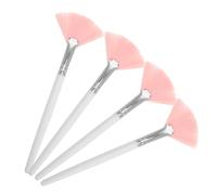 Ipetboom 4pcs Long Handle Women's Makeup Brush Powder Blush Highlighter Hair Fan Face Brush for Face Makeup Easy Application