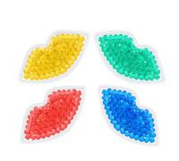 Ipetboom 4pcs Macaron Lip-shaped Gel Packs Eye Contour Masks Eye Brightening Cooling and Moisturizing Gels for