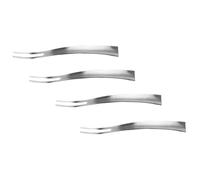 Ipetboom 4pcs Matte Stainless Steel Fruit Forks Two-Tine Appetizer Serving Utensils for Parties Weddings Restaurants Tines with Smooth Finish Clean Cutlery for Dessert and Fruit