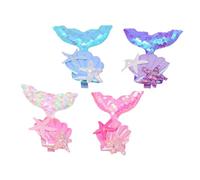 Ipetboom 4Pcs Mermaid Hair Accessories Glitter Sequins Hair Barrettes for Sea Shell Hairpins for Birthday Party Christmas