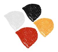 Ipetboom 4pcs Mesh Crochet Hair Net for Women Sleeping Headband Mesh Cap Reusable Hair Wraps for Bedtime