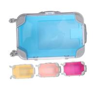 Ipetboom 4pcs Mini Suitcase Cosmetic Organizer Clear Eyelash Case Makeup Storage Box with Pull Rod and Wheels Transparent Tiny Travel Container for Party Favors Hairpins and Candy Packaging