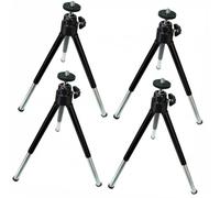 Ipetboom 4Pcs Mini Telescopic Mobile Phone Tripod Black, Two-Segment Small Desktop Stand with Multi-Position Phone Holder for Mobile Broadcast and Selfie Stick Use
