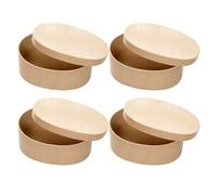 Ipetboom 4pcs Oval Box Kraft Boxes for Women Storage Bulk for Wrapping Lids and Occasions Unfinished Graduation for Wrapping Function