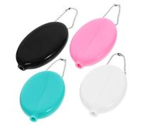 Ipetboom 4pcs Oval Coin Pouch Chain Small Coin Bag for Travel Daily Use Boys and Girls Men Women Collectors