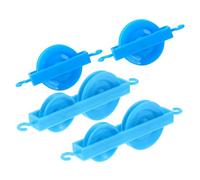 Ipetboom 4pcs Physics Experiment Pulley Educational Tool for Mechanics Teaching Sturdy Plastic Double and Single Pulleys for Student Science Experiment Supplies