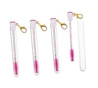 Ipetboom 4pcs Portable Eyelash Brush Key Chain Rhinestone for Makeup Artists Travel and Daily Use for Applying Mascara and Eyelash Extensions