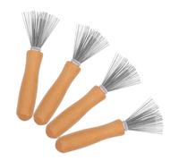 Ipetboom 4pcs Portable Hair Brush Cleaner Comb Claw Rake Tool Made of Wood Practical Hair Remover for People Who Often Have for Home and Travel Use