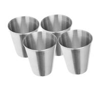 Ipetboom 4pcs Portable Stainless Steel Liquor Cups Small Metal Shot Glasses for Travel Outdoor Camping Hiking Lightweight Spirits Tumblers Easy to Clean