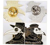 Ipetboom 4pcs Punk Crow Brooch Plague Series Badge Mixed Style Cowboy Pins for Fashionable Outfits Collar and Funny Clothes Ornament
