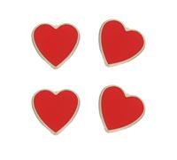 Ipetboom 4Pcs Red Alloy Love Heart Brooch Set for Women, Creative Collar and Shirt Pins, Valentine’S Day Party Accessories, Delicate Fashion Jewelry Decoration