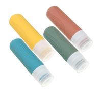 Ipetboom 4pcs Refillable Silicone Squeeze Bottle Travel Shampoo Toiletry Leak Design for Bathroom Gym Use