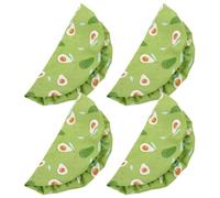 Ipetboom 4Pcs Reusable Fabric Bowl Covers Elastic Cotton Cloth Food Storage Covers for 9-10 Inch Bowls Stretchable Food Proofing for Bread Sourdough and Leftovers Suitable for Kitchen Use