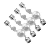 Ipetboom 4pcs Rhinestone Hijab Magnetic Clasps for Muslim Scarf, No-snag Pinless Shawl Clips with Pearl and Crystal Decoration, Scarf Accessories for Women