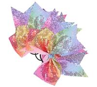 Ipetboom 4pcs Sequined Bow Hairband Glitter Hair Bands for Girls Cheer Bows Holiday Cheer Hair for Cheerleader