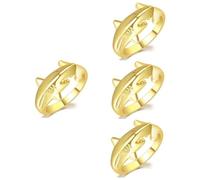 Ipetboom 4pcs Shark Ring Adjustable Open Ring for Women Theme Jewelry for Birthdays and Special Occasions Durable Material Comfortable Fit Unique Accessory for Any Event