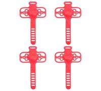 Ipetboom 4pcs Silicone Bike Phone Mount Red Mtb Phone Holder with Anti-vibration Clamp for Mountain Bicycle Handlebar Universal Mobile Support for Cycling Use
