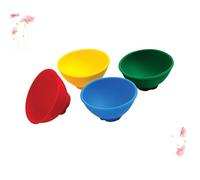 Ipetboom 4pcs Silicone Bowls Drop Resistant Mini Bowls for Food Grade Tableware for Rice Dessert Seasoning Includes Yellow Green Blue Colors