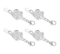 Ipetboom 4PCS Silver Jewelry Bracelet Clasp Extenders Unique Connector Design for DIY Necklace Chain Extensions Craft Accessories