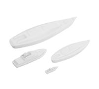 Ipetboom 4pcs Small Plastic Boat Models Vintage Miniature Sailing Ships for Fairy Garden Sand Table Ocean Theme Home Decor Educational Craft Supplies
