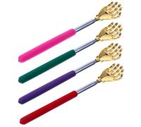Ipetboom 4pcs Telescopic Metal Back Scratcher with Bear Claw Design Portable Handheld Itching Relief Tool for All Ages Lightweight Smooth Surface Massager for Reach Back Areas Random Color