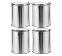 Ipetboom 4pcs Thickened Iron Paint Cans with Lids Multipurpose Metal Storage Buckets for Asphalt Oil and Paint Sealing Containers Wear-resistant Round Tins for Lab Sampling and Storage