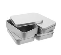 Ipetboom 4pcs Tinplate Tins Empty Candy Wedding Party Favor Storage Boxes Silver Box