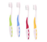 Ipetboom 4Pcs Toothbrush Soft Bristles Training Oral Care Tool Non Slip Handle for Ages Multi Color Green Blue Yellow Red