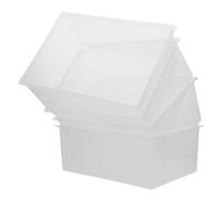 Ipetboom 4pcs Transparent Laboratory Basins X X Plastic Square Bowls for Chemical Mixing Lightweight High Visibility Lab Grade Wash Basins for Precise Scientific Experiments