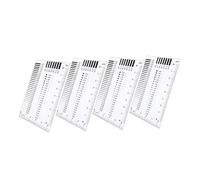 Ipetboom 4pcs Transparent Plastic Gauge for Flaw Detection and Line Measurement Precision Tool for Industrial Quality Control and Crack Monitoring