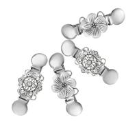Ipetboom 4pcs Vintage Floral Sweater Clips for Women Shawl Cinch Clips with Polished Smooth Finish Easy Detachment Cardigan Collar Brooches for Dresses and Cardigans