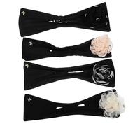 Ipetboom 4pcs Women Hair Bun Maker Flower Shaper Soft Wire Hair Styling Tool with Small Elastic Bands for Lazy Buns and Updos, Set for Daily and Party Hairstyles