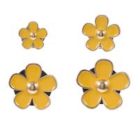 Ipetboom 4pcs Yellow Alloy Daisy Car Air Freshener Clips, Car Vent Diffuser Flower Decoration Set, Cute Five-petal Aroma Clip for Dashboard and Auto Interior