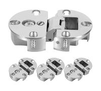 Ipetboom 4pcs Zinc Alloy Folding Table Flap Top Hinges with Round Edge, Concealed Invisible Cabinet and Furniture Hinges for DIY Folding Desk, Wardrobe and Butler Tray