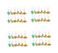 Ipetboom 4sets 12pcs Cactus Cartoon Keychains Fun Purse Key Rings for Lightweight Durable Fiesta Party Decorations for Bag Luggage Celebration Accessories 12pcs*4